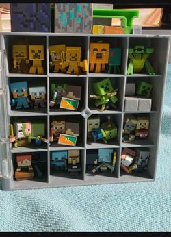 Minecraft figures with Minecraft show case