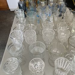 Vintage Water Goblets—Lot Of 24 Mismatched —Will Sell As Lot Or Separately 