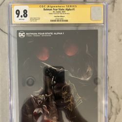 Batman: Fear State Alpha #1 CGC 9.8 Signed And Remarked Comic