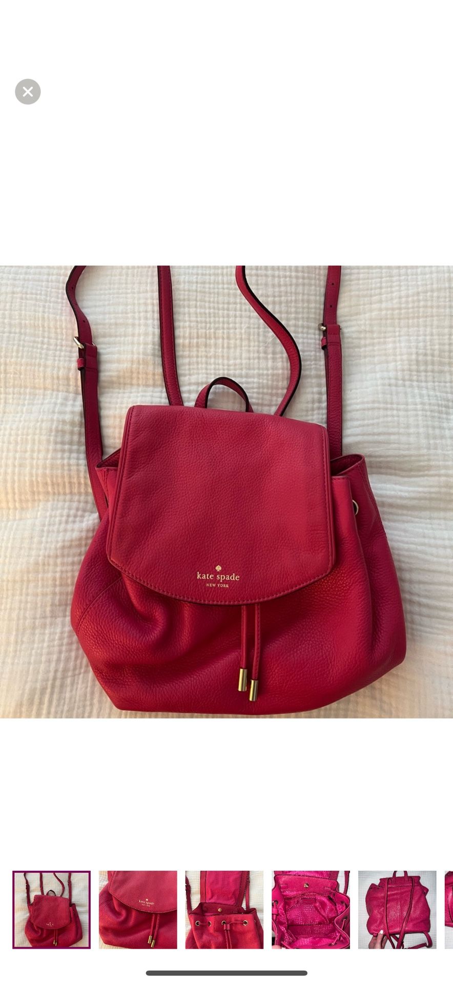 Kate Spade Breezy Pink Mulberry Street Leather Backpack