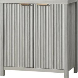 0860 Oxford Storage Cabinet Fluted Sideboard Buffet with Adjustable Shelves, Modern Accent Cabinet Console Credenza for Living Room, Hallway, Entryway