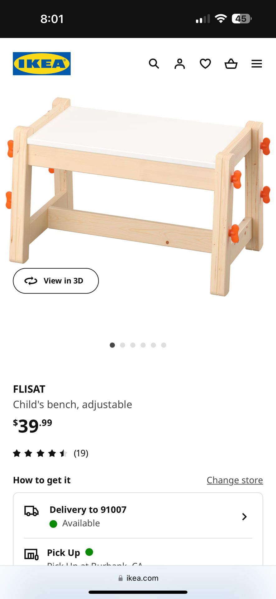 IKEA Flisat Desk w/ Bench & two storage containers