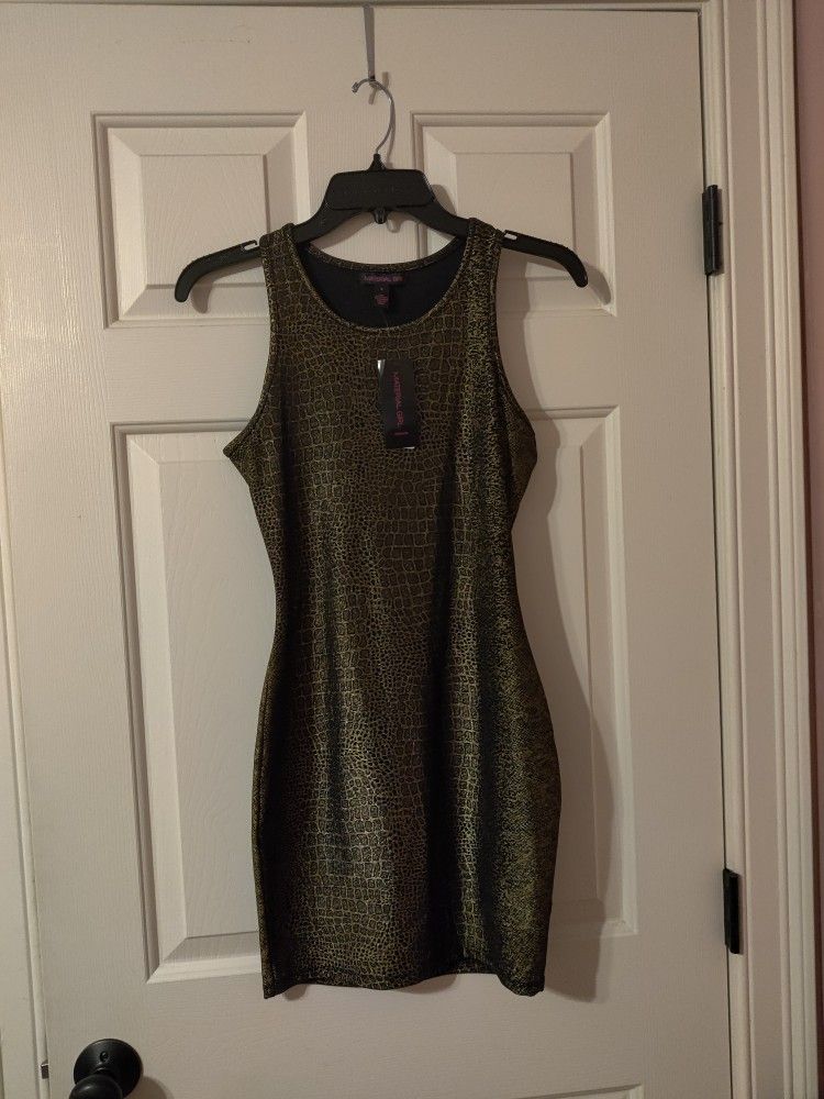 Holiday Dress Black & Gold - Never Worn