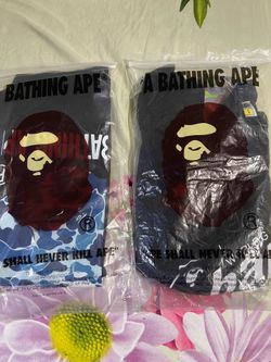 2 bape tee. 1 blue camo 1 black tee