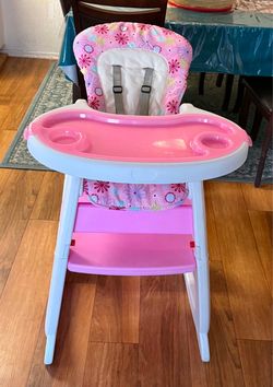 Baby girl pink color, high chair