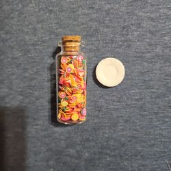 Miniature Dollhouse Fruit Slices And Glass Container