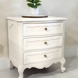White Linen Nightstand