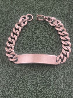 Mans Sterling Silver ID Bracelet 8 Inches 