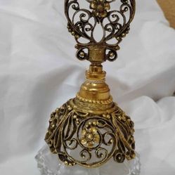 Gold Plated Cologne Empty Bottle 