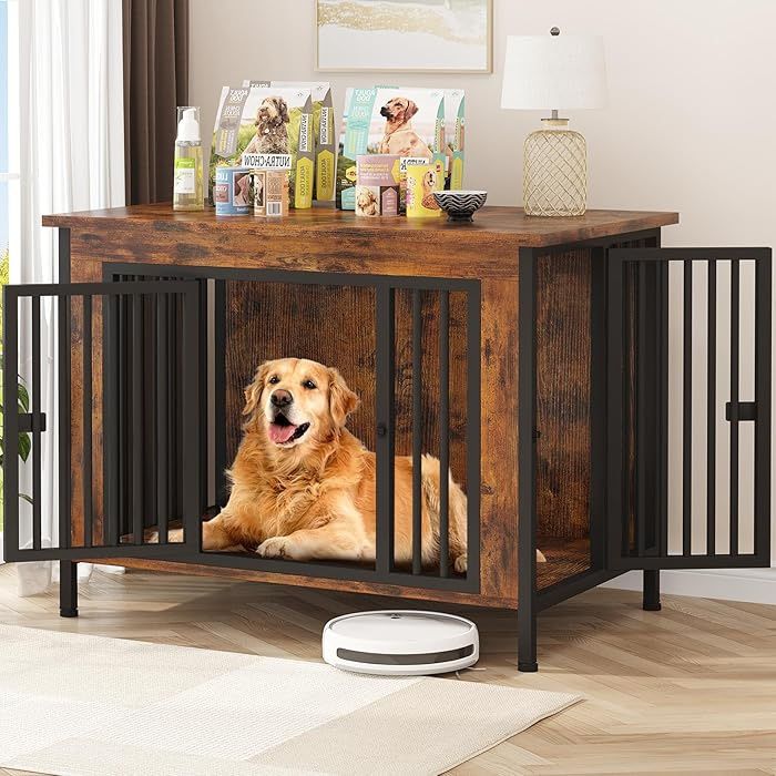 40”Dog Crate Furniture for 1 or 2 Dogs, Heavy Duty Single/Double Dog Crates for Small/Medium/Large Dogs, Dog Kennel Furniture Indoor as TV Stand, (35-