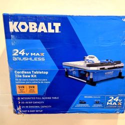 🔥Kobalt 24V 7-in -Blade Cordless Wet Tabletop Tile Saw ( Battery Included )
