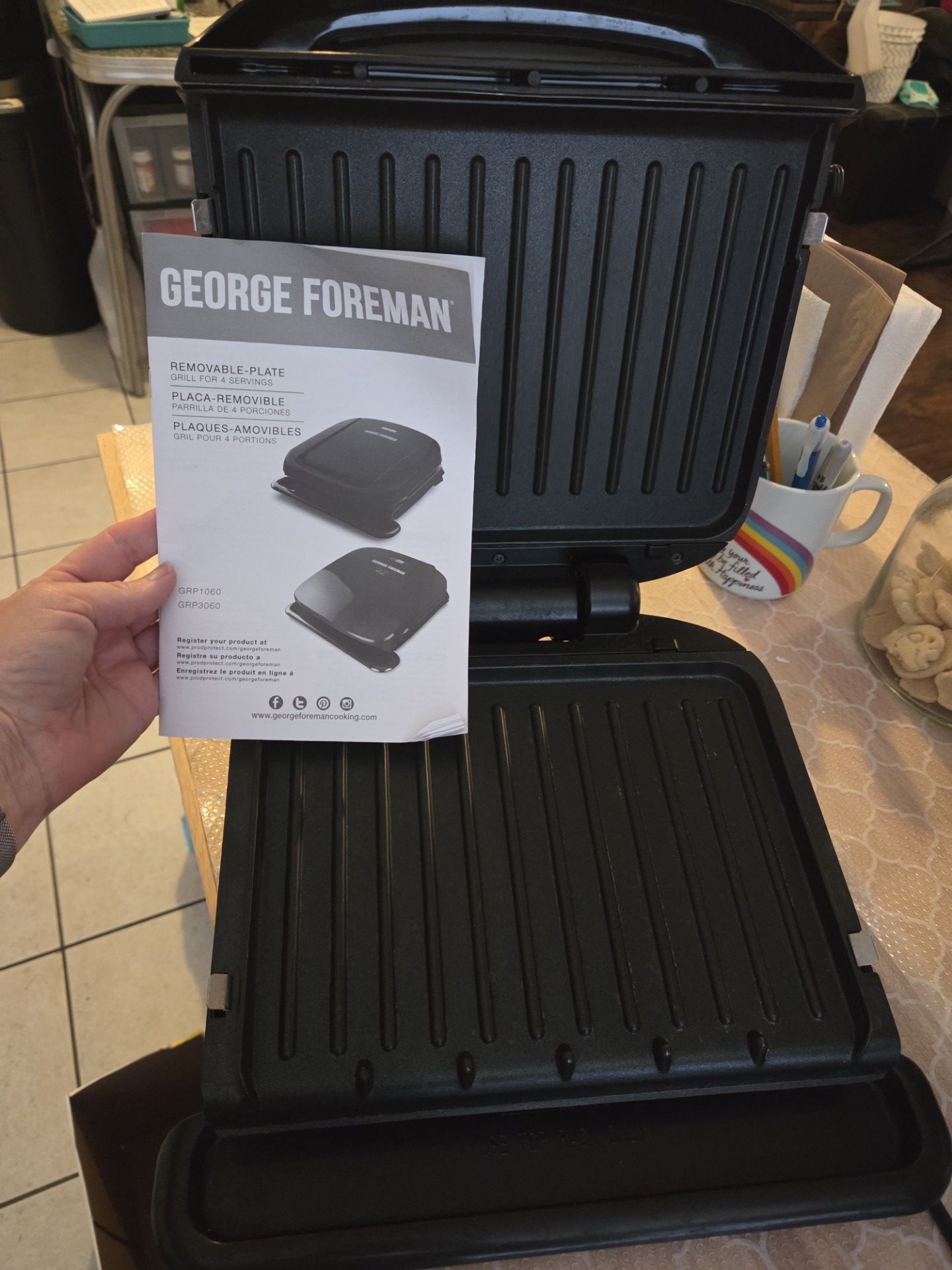 George Forman Grill 4 serving, removable plates