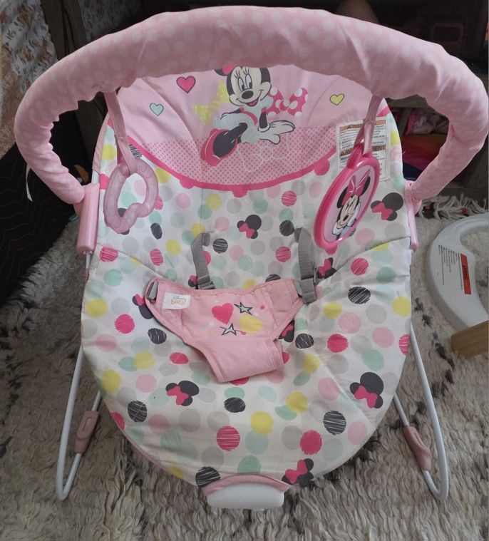 Minnie Mouse Bouncer And Small Baby Swing