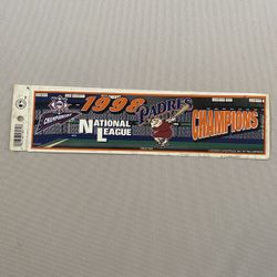 San Diego Padres Vintage 1998 National League Champions Bumper Sticker 