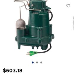 (NEW) Zoeller Submersible Sump Pump  80 GPM 1/2 HP