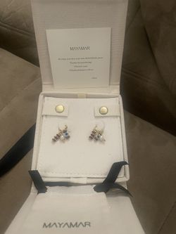 Mayamar 24k Gold Plated Evil Eye Earrings