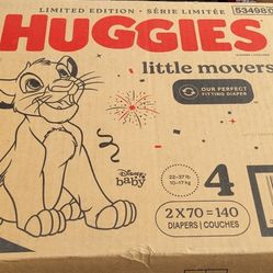 Huggies Little Movers Disney 140 Count Diapers Pampers New 