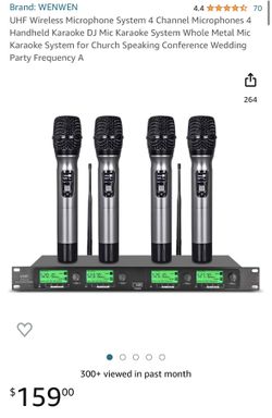 WENWEN Wireless Microphone System 6 Channel Microphones Pro UHF 6 Handheld  Mic Karaoke DJ Mic Karaoke System 6 Whole Metal Mic Karaoke System Church