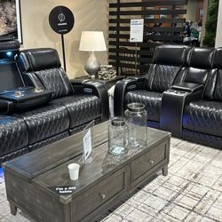 Brand New 🎉$10 Down Payment Finance 🌌Boyington Black Reclining Living Room Set
