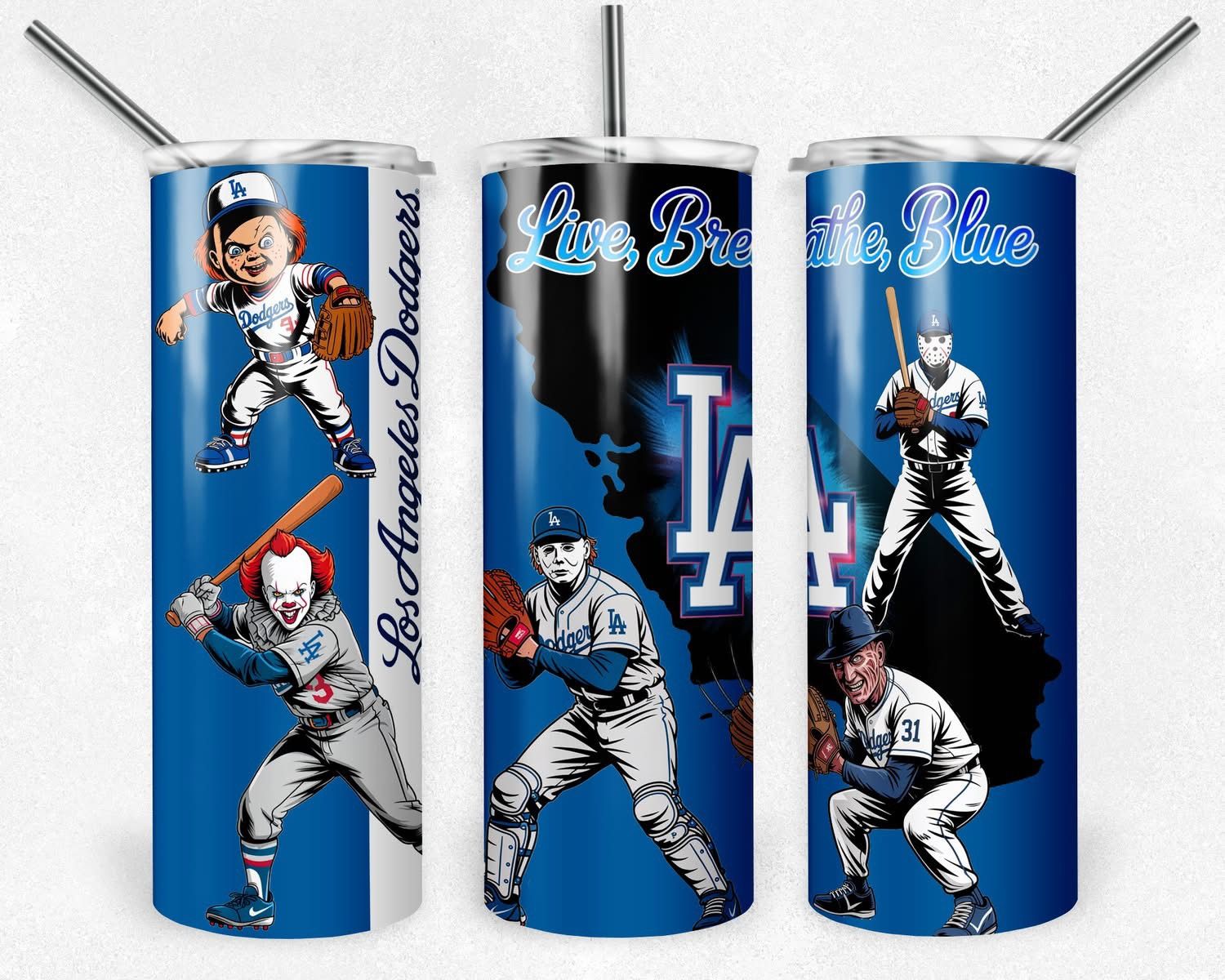 Los Angeles Dodgers Baseball Horror Tumbler