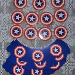 Captain America Cupcake Liners & Toppers