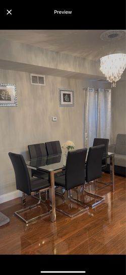 6 chair table