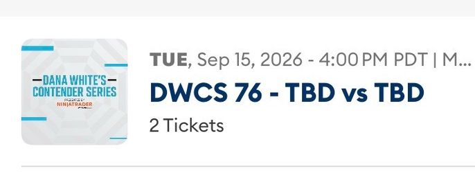 Dana White Comtender Series Tickets