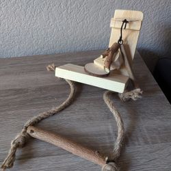 Bird Cage Accessory, Swing, Ladder, And Real Wood Chew Toy