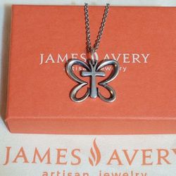 James Avery retired Large Butterfly 🦋 With Necklace Size 18" $195