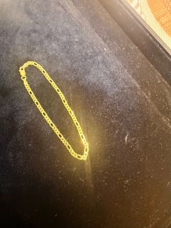 8 inch 3 mm gold over 925 Sterling silver Figaro bracelet