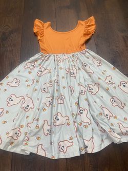 Girls orange dress size 8/10 by Dot Dot Smile #2