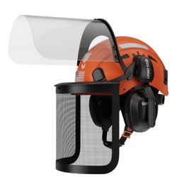 5 in 1 Forest Helmets Kit Industrial Chainsaw Helmet with Visor, Mesh& Clear PC Shield and Ear Muffs, ANSI Z89.1 Certified Fore🆕✅• Retails $58.99.   