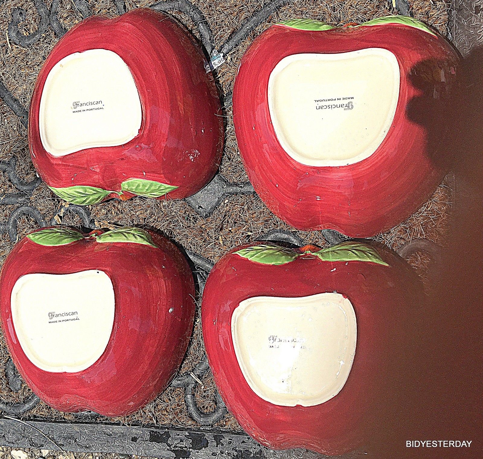 Franciscan APPLE sculptured cereal bowls ! English franciscan red apple dinnerware
