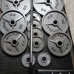 Olympic Plates With Olympic Barbell
