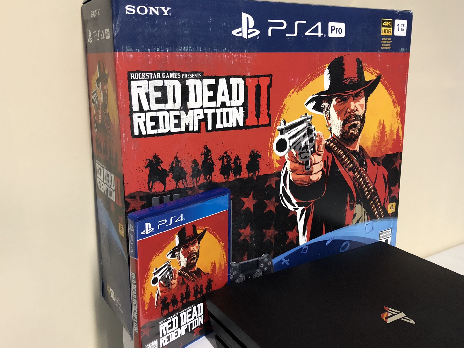 Sony PS4 PRO PlayStation Red Dead Redemption 2 Console Bundle 1TB