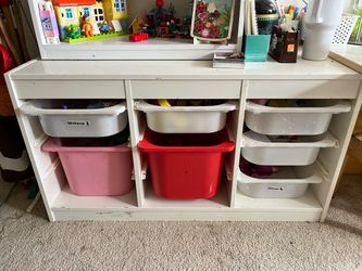 IKEA TROFAST White Storage Unit with Bins