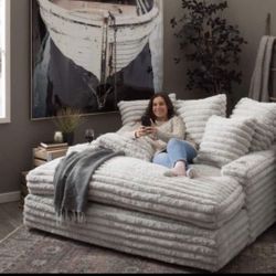 New White Or Black Ashley Brand Oversized Chair Sofa Couch With Cup Holders And USB Ports 