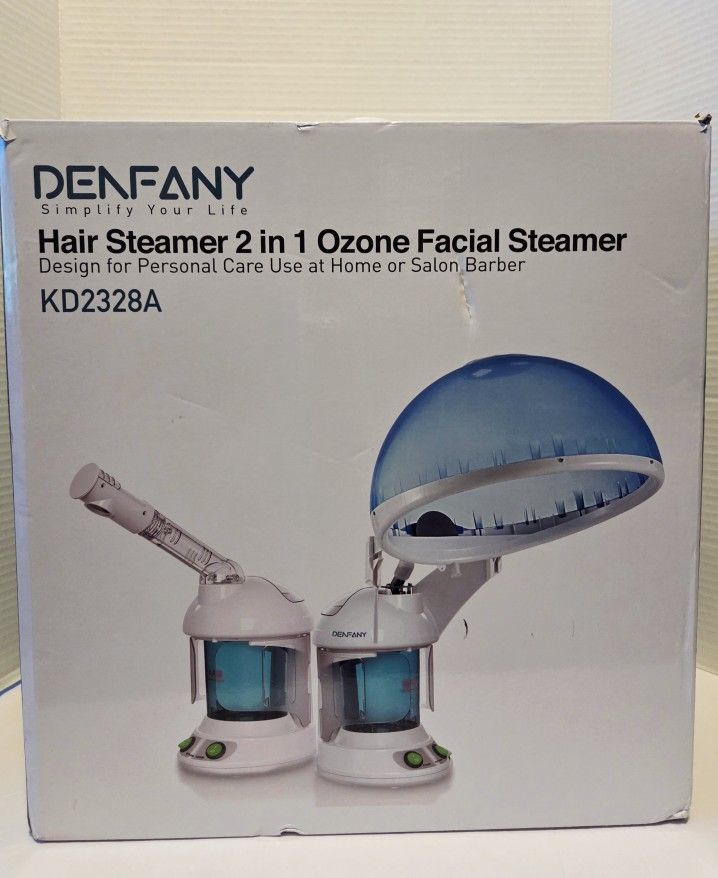 DENFANY Hair Steamer, 2 in 1 Hair and Face Steamer for Natural Hair with UV Ozone, Face Steamer Hair Humidifier Moisturising Hydration System Sprayer