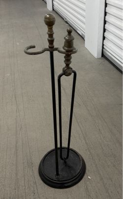Vintage fire place accessories iron and brass