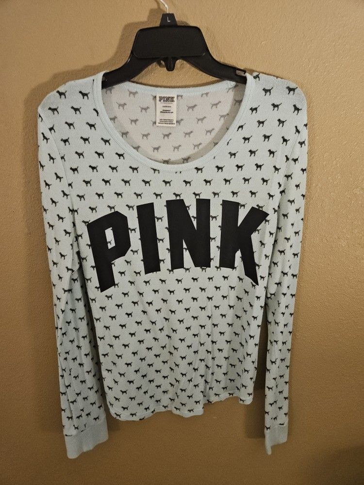 VS PINK soft Fleece Cozy logo sleep top