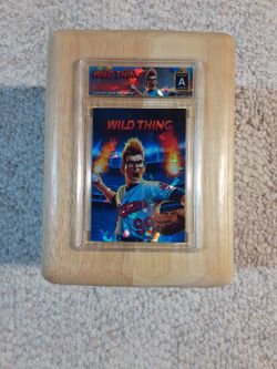 Charlie Sheen (Wild Thing) Slab Cracked Ice REFRACTOR Original Art Novelty Card 