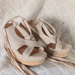 Wedge  Tie-up Sandals