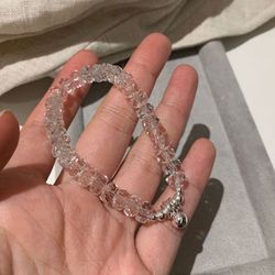 Ruyude water-cooled door super flash cutting surface glass crystal new Chinese cold feeling exquisite black and white bracelet couple style