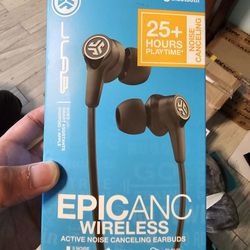 JLab Epic Active Noise Cancelling (ANC) Earbuds Bluetooth Headphones 
