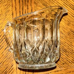 Cut Glass Crystal Creamer Pitcher - Clear Glass