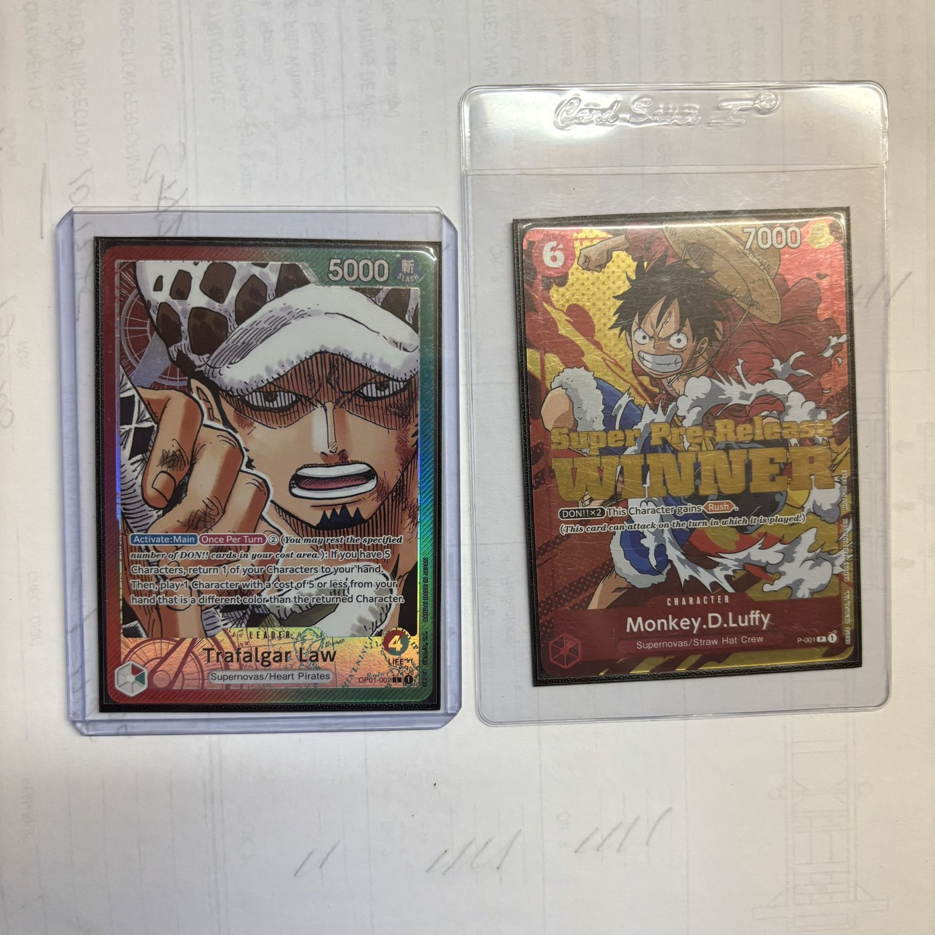 One Piece Cards Law Luffy Pre Errata Pre Release
