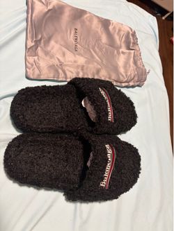 Balenciaga fur slides
