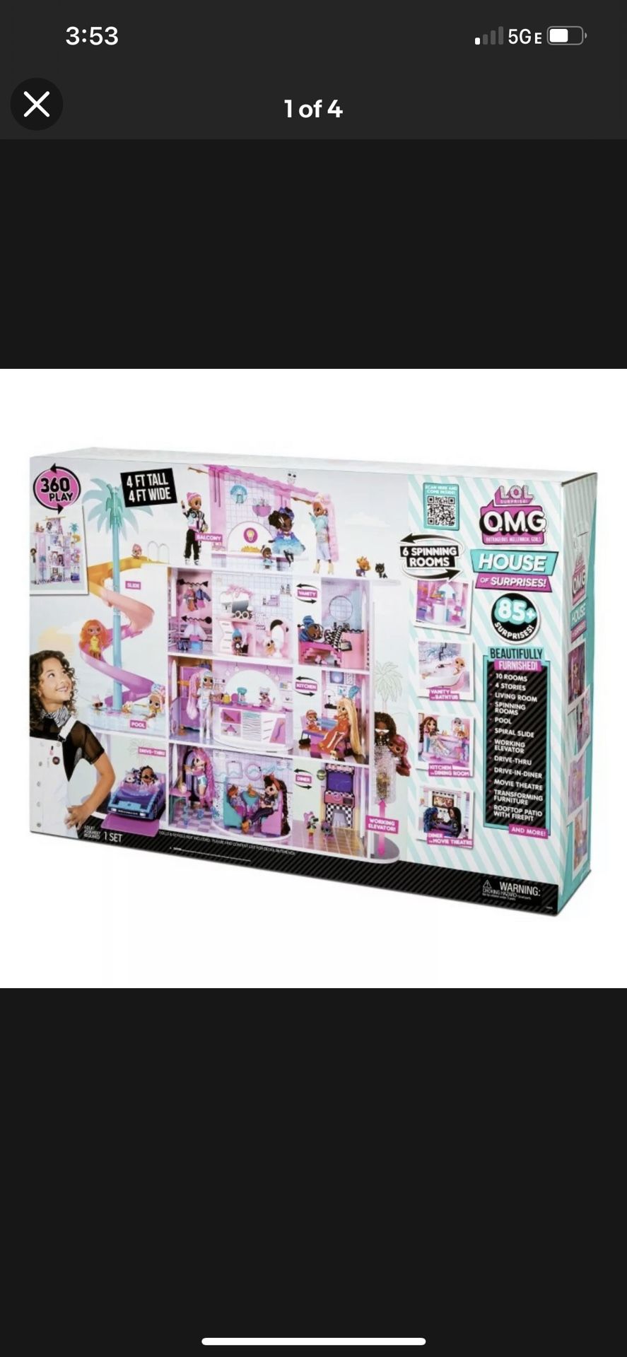 Lol Surprise Omg House Of Surprises Real Wood Dollhouse 85 Surprises 4 Floor