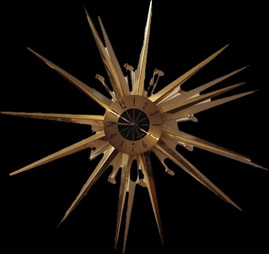 Mid Century Starburst Clock