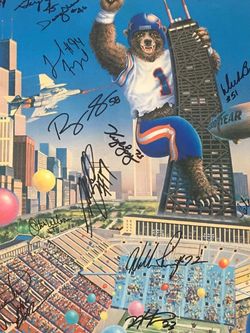 RARE Chicago Bears Autographed Poster